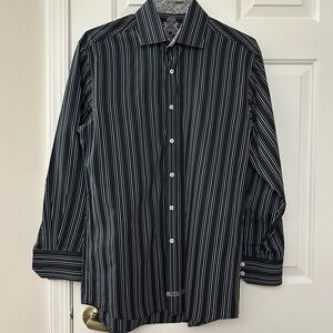 English Laundry Black and White Striped Shirt